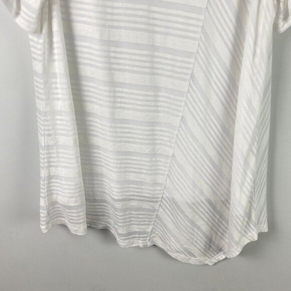 CJ Banks Tunic Shirt Size 3X White Short Sleeve Asymmetric Hem - Picture 3 of 10